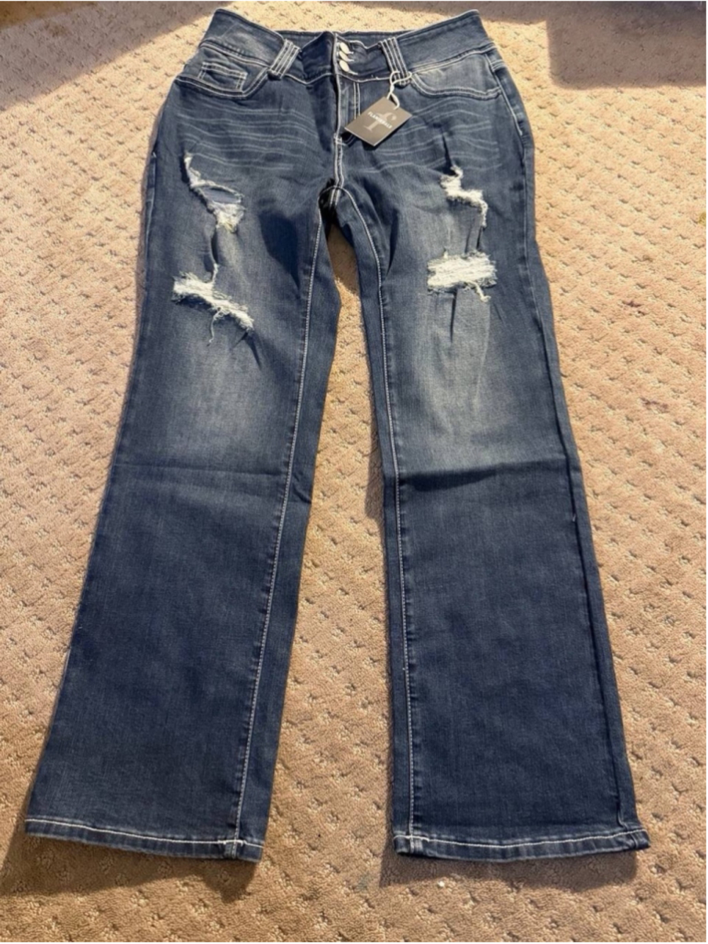 Flamingals Distressed Dark Wash Women’s Jeans 2XL